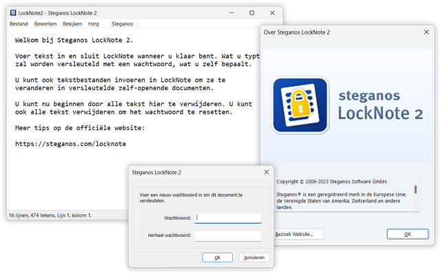 Steganos LockNote 2 Screenshots