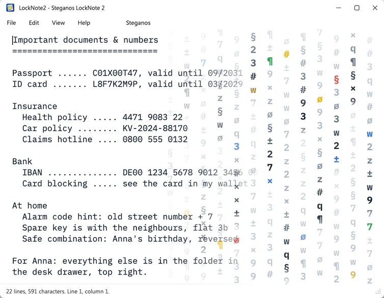 Steganos LockNote 2 — criptare sigură