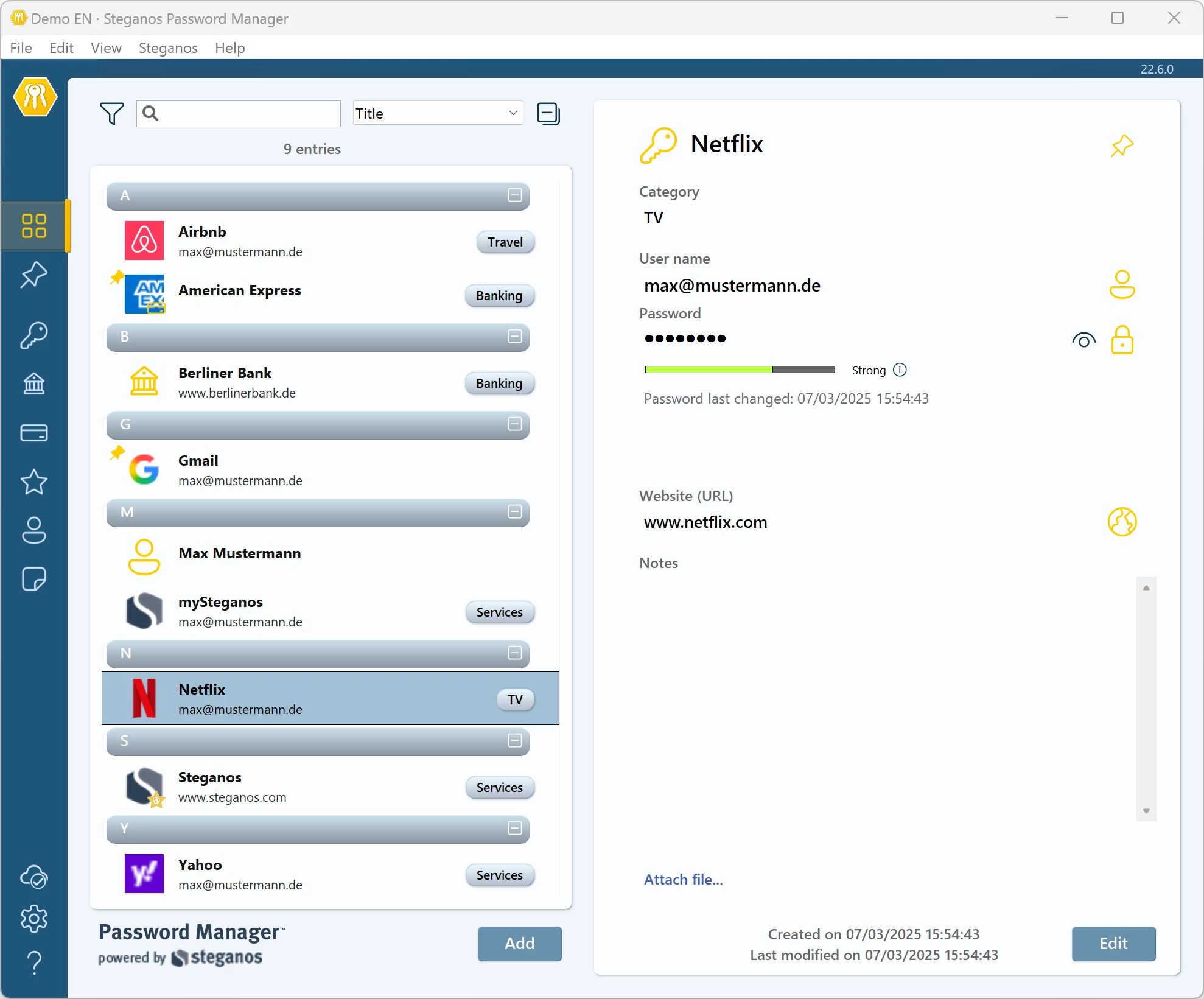 Steganos Password Manager en Windows