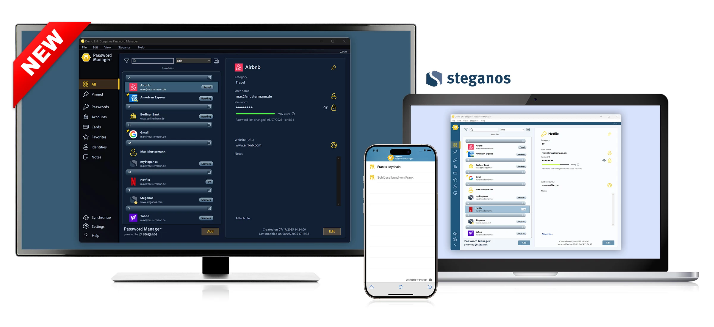 Steganos Password Manager for more security
